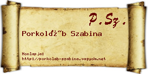 Porkoláb Szabina névjegykártya